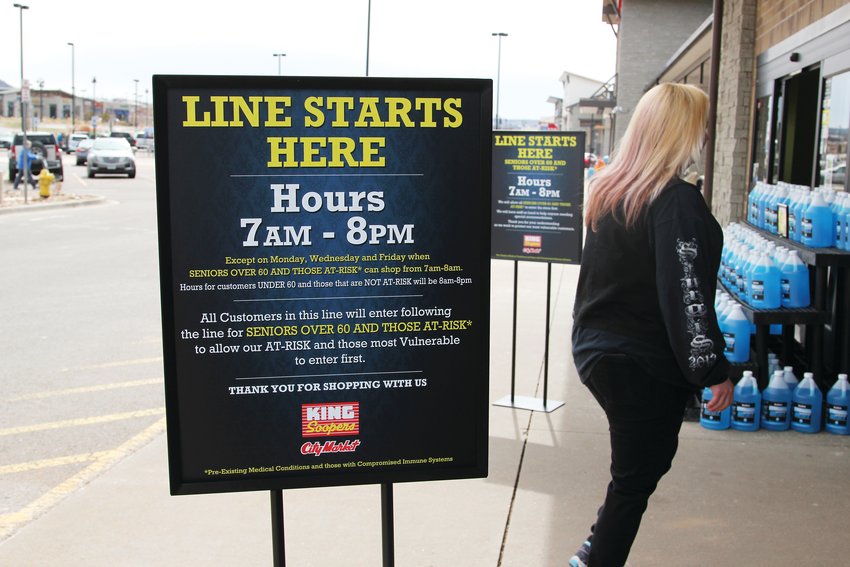 Around 11 a.m. on March 30, shoppers came and went freely from the King Soopers near the Promenade at Castle Rock. But lines form early at open, some residents say, as customers wait to take advantage of special hours reserved for seniors.