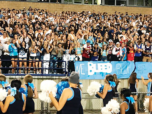The students at Ralston Valley High in Arvada together at a football game earlier in the 2019-2020 school year.