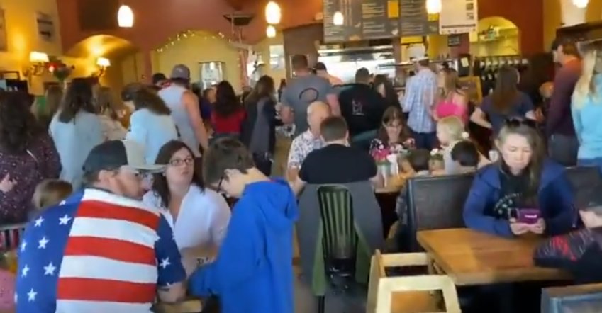 The Mother's Day crowd at C&C Coffee and Kitchen in Castle Rock, on May 10, 2020.