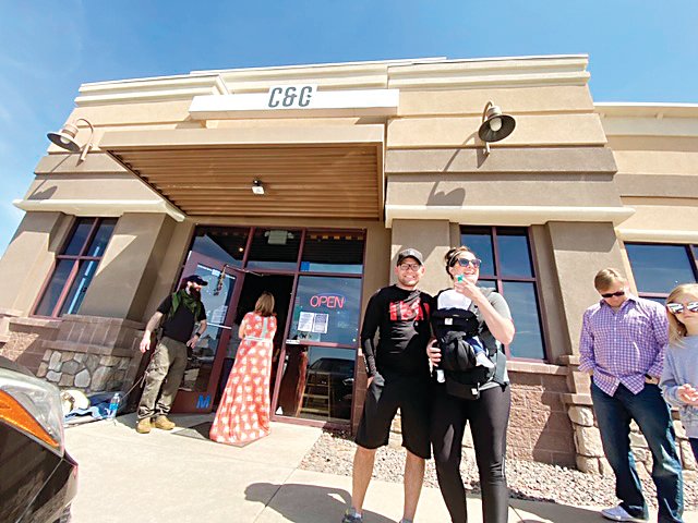 A couple celebrate their first mother's day at C&amp;C Coffee and Kitchen in Castle Rock May 10.