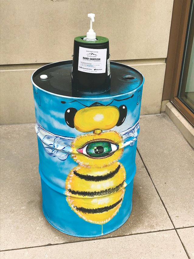 Hand sanitizer stations with local art can be found throughout the Belmar area. The projects were carried out by 18 artists and feature a variety of designs.