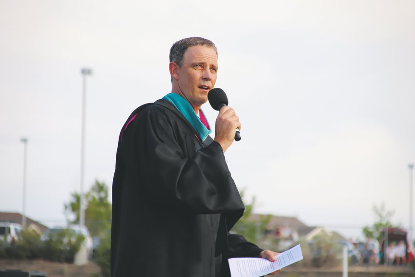 Principal Jason Jacob addressed the class of 2020 during the Legend High School graduation ceremony June 25.