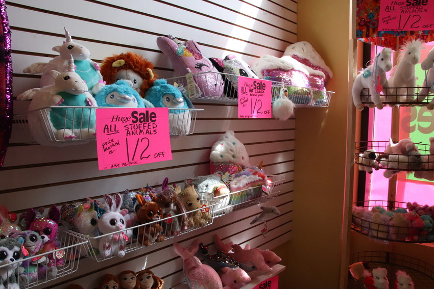 Stuffed animals for sale at Timbuk Toys in Highlands Ranch July 23.