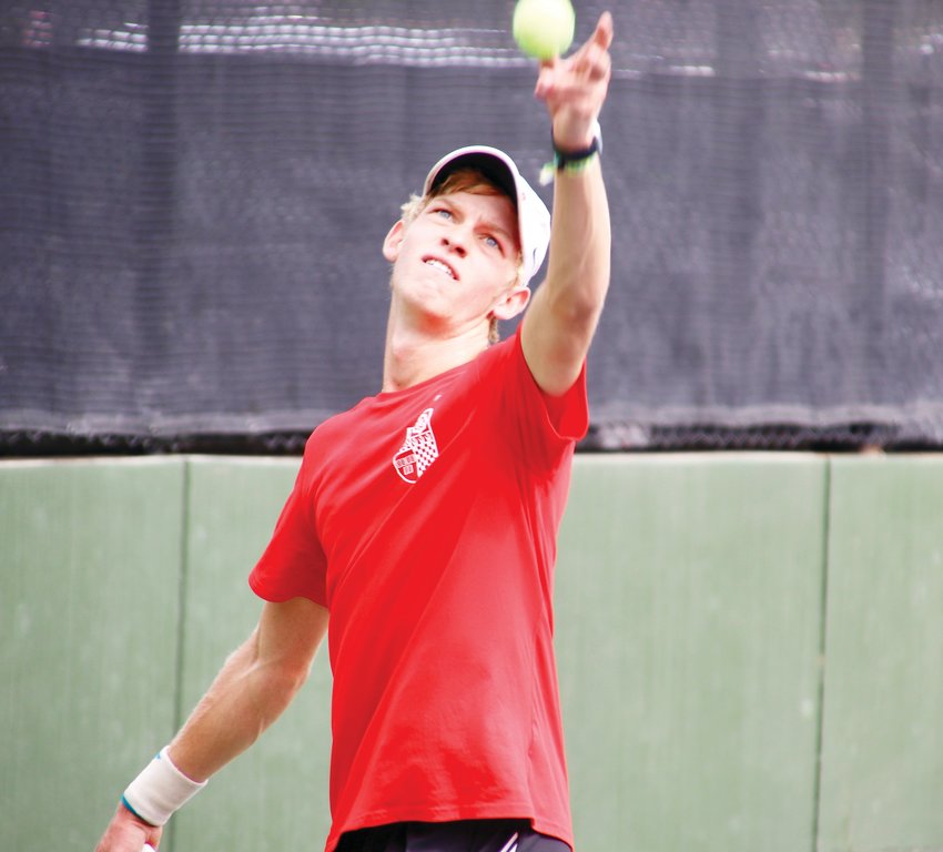 Morgan Schilling of Regis Jesuit used his powerful serve to win his second straight Class 5A state No. 1 singles title on Sept. 26 at the Gate Tennis Center. He defeated Cherry Creek's George Cavo, 6-1, 6-2 in the finals.