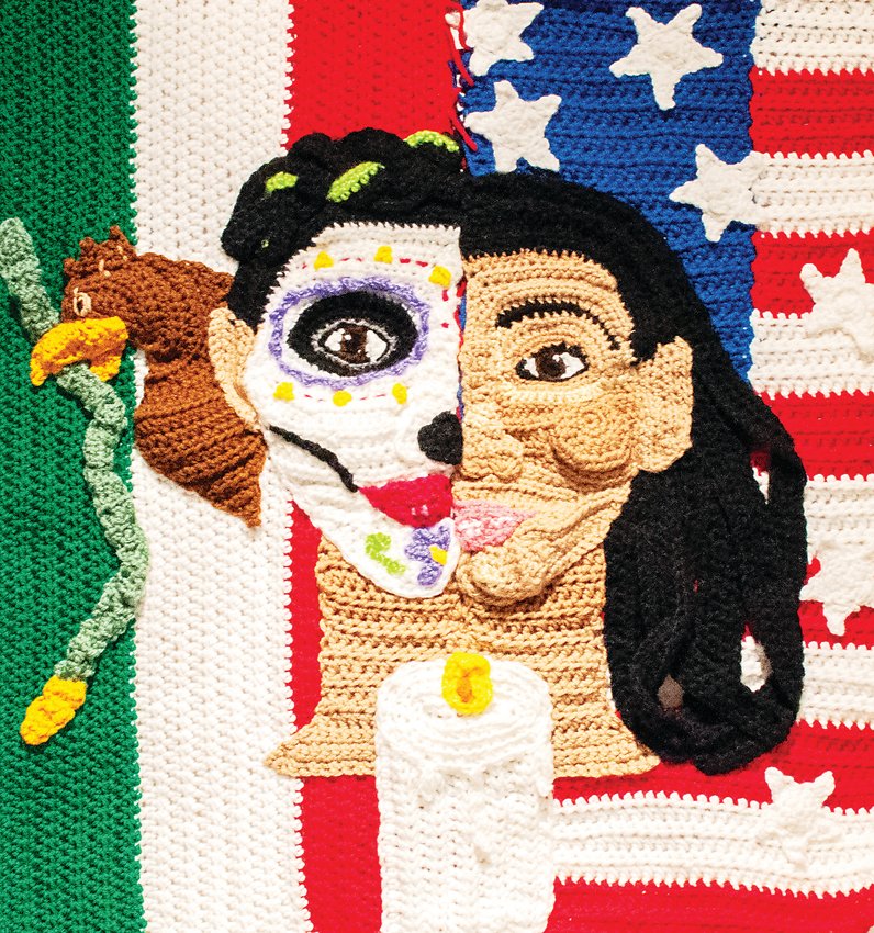 This piece by Abi Rosales is one of many works of art that is part of the Hecho en Colorado exhibit at the History Colorado Center in Denver. The exhibit is presented in collaboration with the Latino Cultural Arts Center (LCAC) of Colorado.
