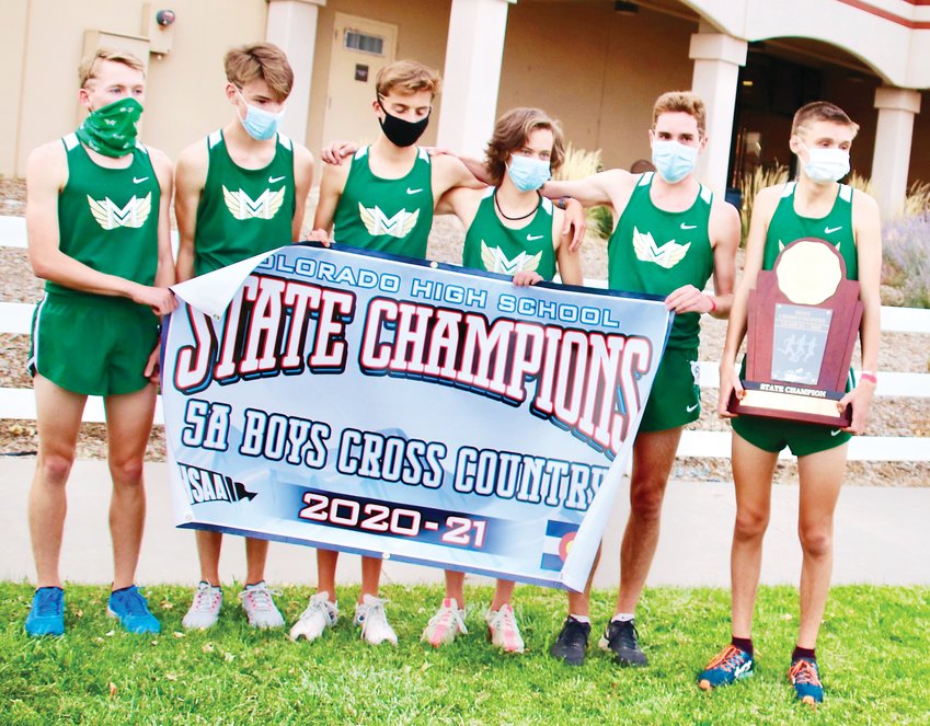 The Mountain Vista boys won the Class 5A team championship at the state cross country meet. It was Vista's 6th boys team state championship.