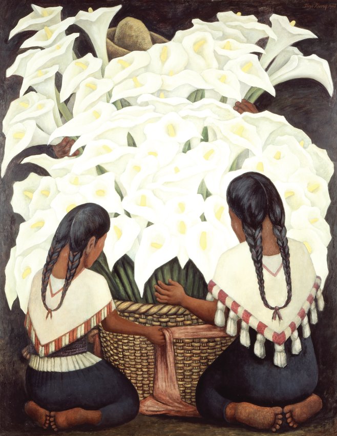 Diego Rivera’s “Calla Lilly Vendor,” painted in 1943, is part of an exhibit at the Denver Art Museum that requires timed tickets.