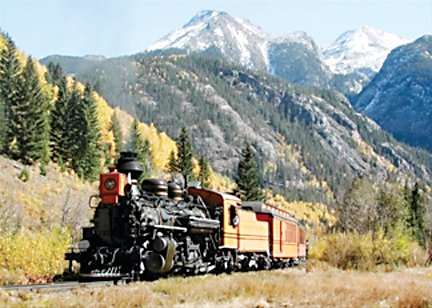 Cumbres and Toltec Narrow Gauge Railroad runs in the summers through spectacular scenery.