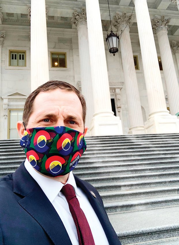 U.S. Rep. Jason Crow posted this image of himself on his Twitter account, three days before protesters violently stormed the U.S. Capitol. "Our nation is deeply divided, our politics polarized, the economy is reeling, and thousands of our fellow Americans have died in the pandemic," he wrote in the Twitter post Jan. 3.