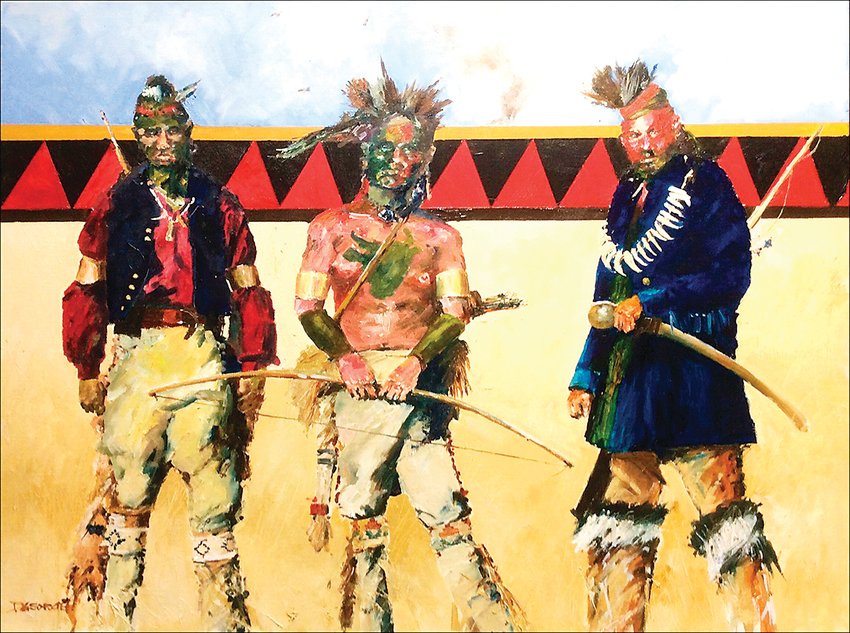 “Three Pawnee in Paint” by David George will be included in “World of Color” exhibit at Town Hall’s Stanton Gallery, opening March 1 in Littleton.