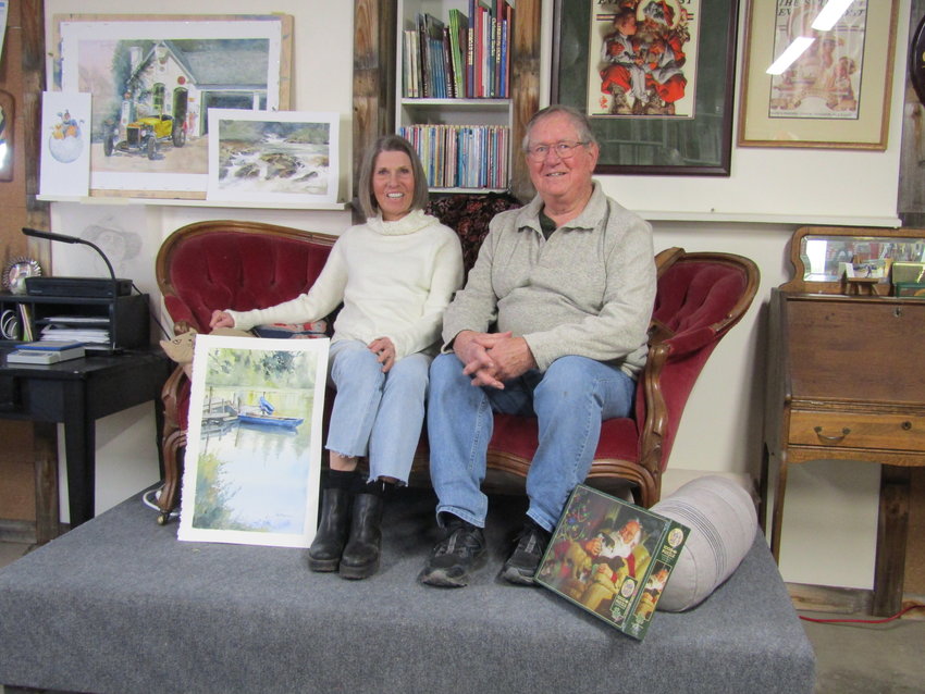 Carol and Tom Newsom of Evergreen have spent their lives as artist. Carol uses watercolors and Tom paints using the gouache painting technique.