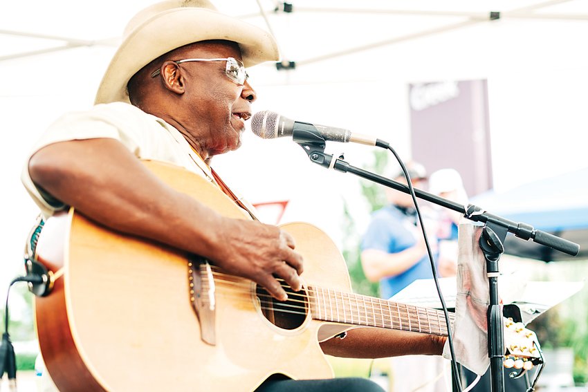 Rudy Grant performs at last year’s Colorado Fresh Markets-Cherry Creek. Live entertainment is something people are especially looking forward to at this year’s farmers markets.