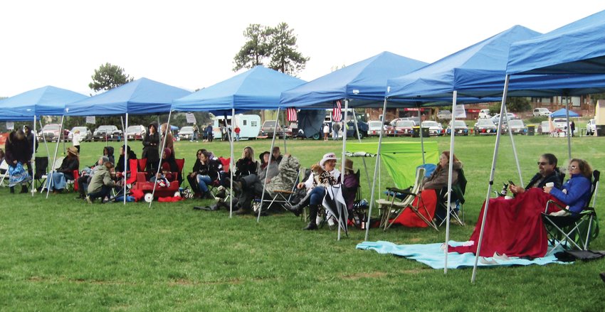 Music lovers braved the chilly, rainy weather at the music festival.