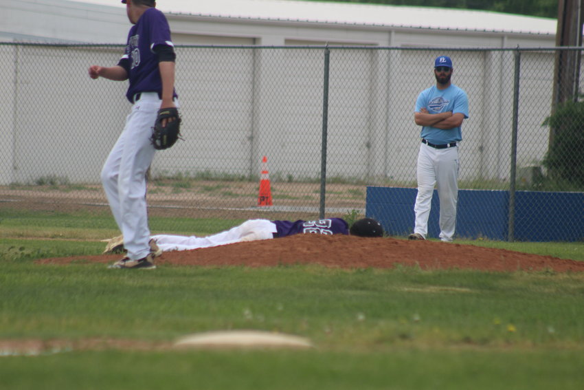 Gutierrez is face first on the ground in back of the pitcher's mound ...
