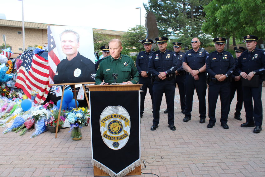 Jefferson County Sheriff Jeff Schrader addresses the media at a June 22 press conference.