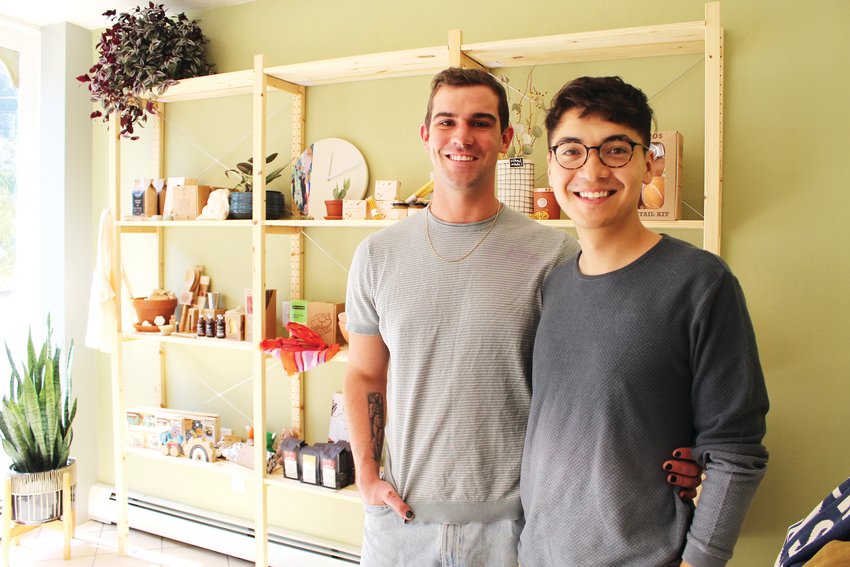 Sabel owners Justin and Tyler Fukae stand among the merchandise June 17 at 507 Taos St. in Georgetown. The store features a variety of functional and sustainable products, including some that are no-waste.