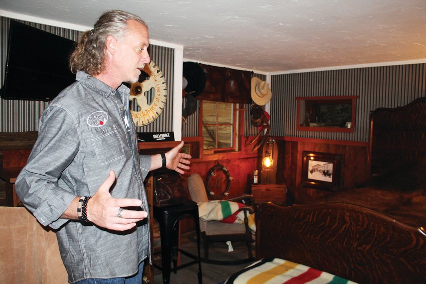 511 Rose co-owner Ron Grady displays a room full of artifacts he found while restoring the building. Grady explained how he fell in love with the building and its history after he bought the building last August.