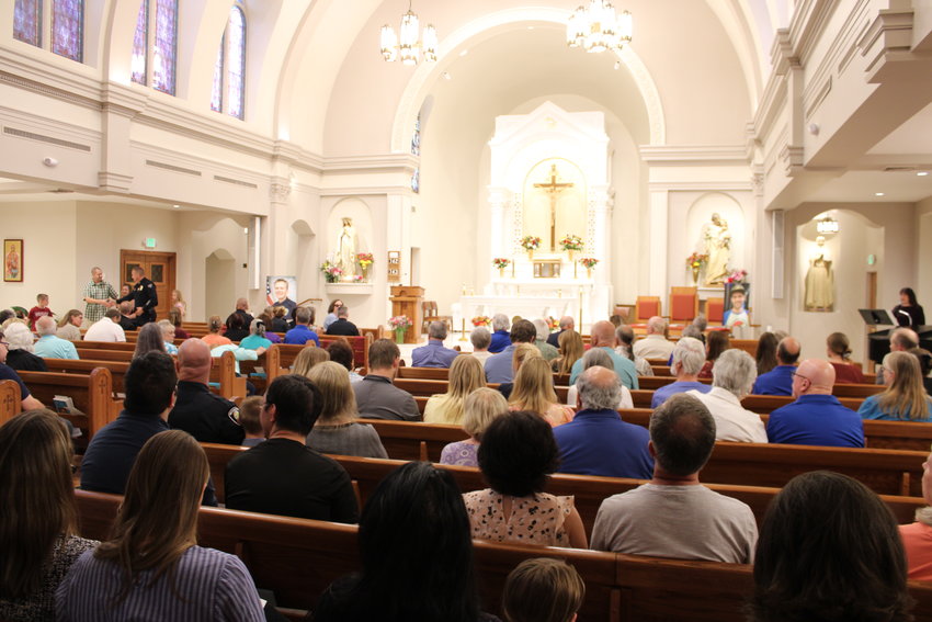 The scene at the June 24 vigil at the Shrine of St. Anne’s Catholic Church in Olde Town Arvada.