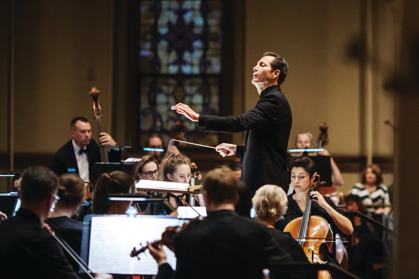 Lawrence Golan conducts the Denver Philharmonic Orchestra during the orchestra’s November 2019 performance of The Mozart Requiem at Central Presbyterian Church. The Denver Philharmonic Orchestra’s 2021-2022 concert season begins in October and concludes in late May.