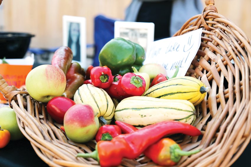 Cafe 180 gave out free produce at the Oct. 2 market.
