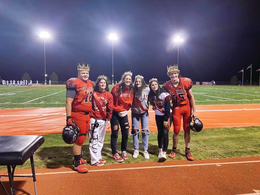 Elizabeth High School Homecoming Royalty, including Homecoming Queen Maddie Johnson (2nd from left).