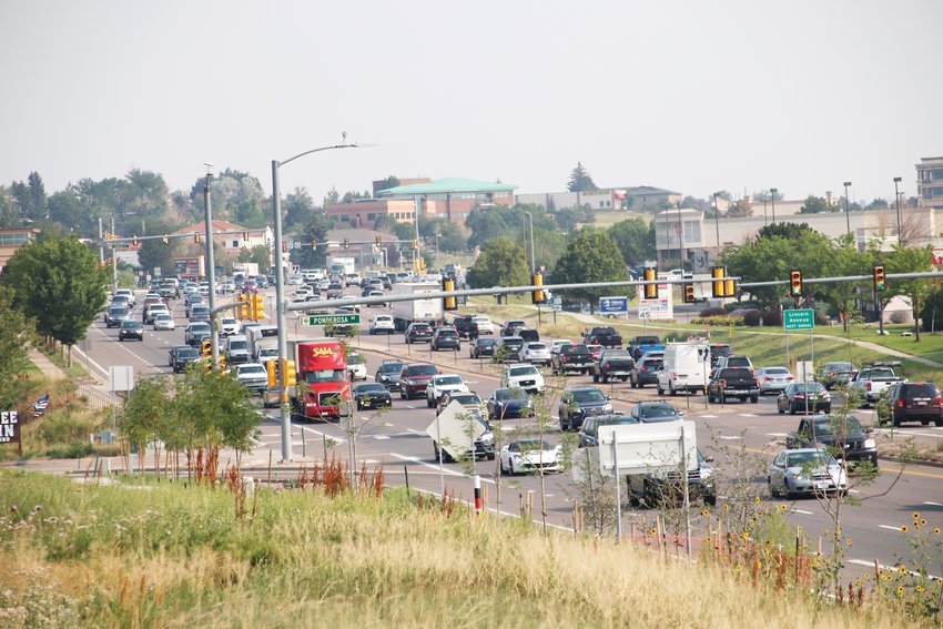 Vehicles fill Parker Road between Pine Lane and Lincoln Avenue during rush hour Aug. 5.