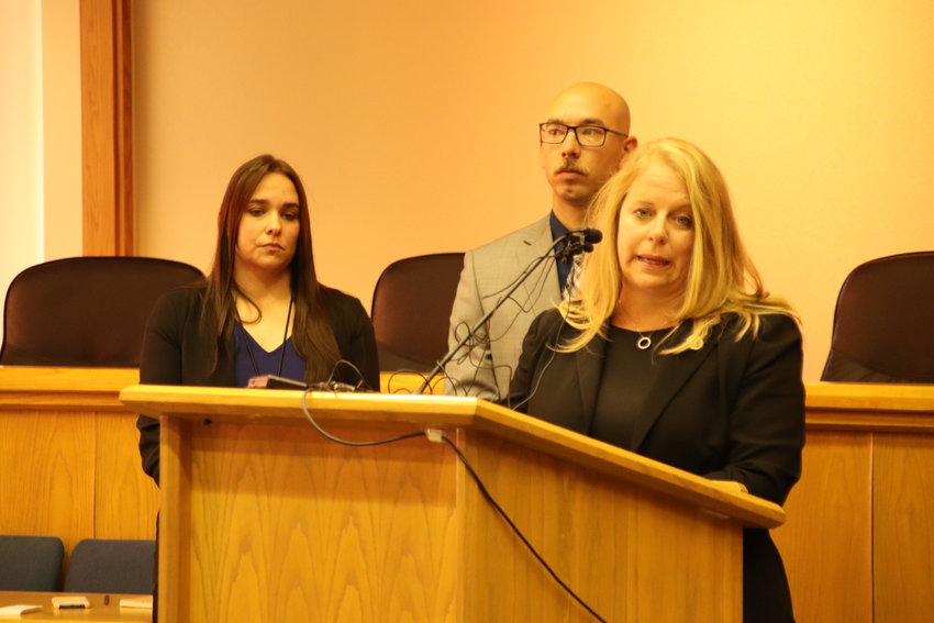 Audrey Simkins, an analyst for the Colorado Bureau of Investigation, speaks about an update in a decades-old cold case during a press briefing Wednesday.