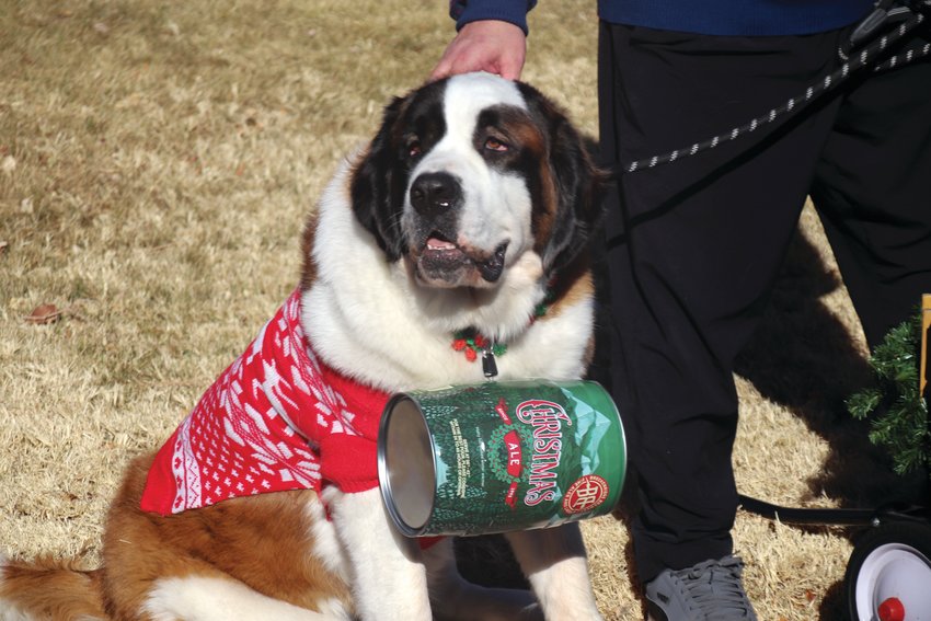 Instead of warm brandy, this Saint Bernard is ready to deliver a small keg of Breckenridge’s signature Christmas Ale.
