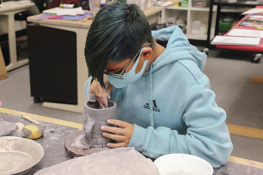 Ayan Srivastava does pottery at Options Secondary Program. Educators said that aside from just class time, the pandemic disrupted non-academic activities that were crucial for students growth.