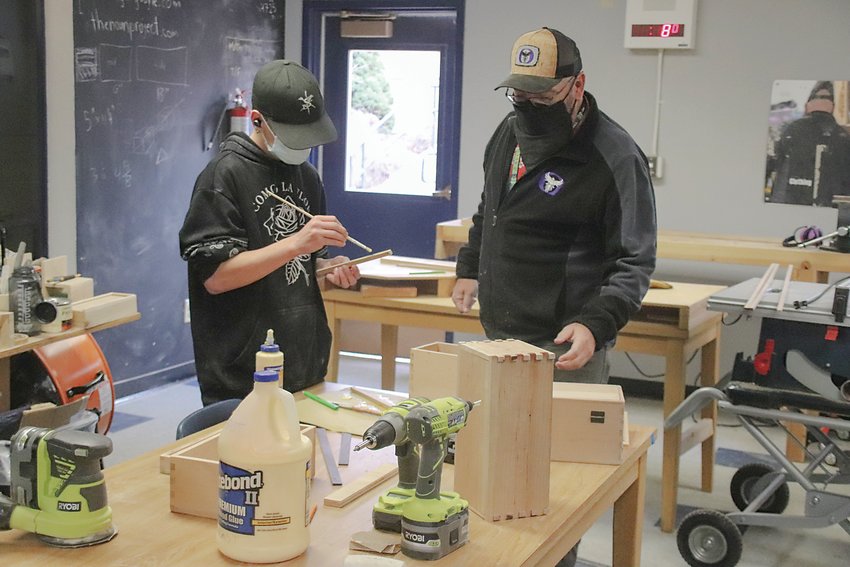 A woodwork class at Options Secondary Program.