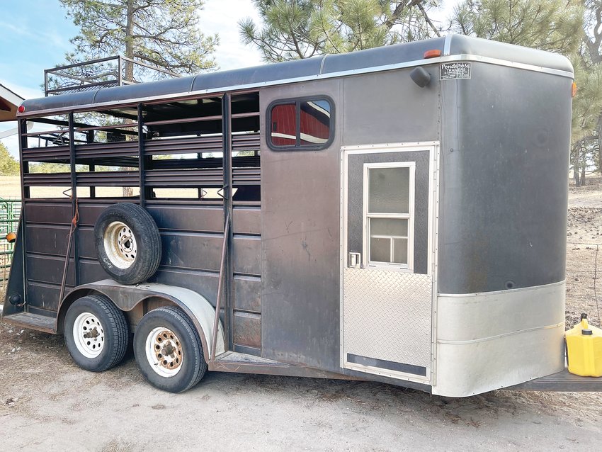 The horse trailer that Brian Gillen travels with for rodeo events.