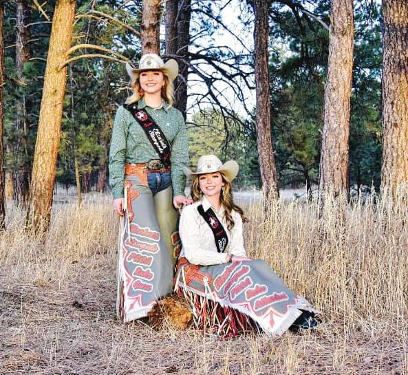 Josie, left, and Hannah Thomas pose at Casey Jones Park in Elizabeth for their first photos together as Elizabeth Stampede Rodeo queen and attendant.