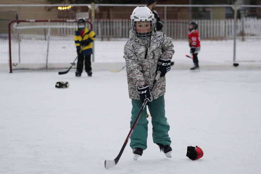 Tate Cowan, 9, completes a slalom drill during the Jan. 10 youth hockey skills camp at Georgetown's Werlin Park.