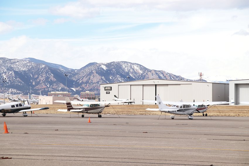 Airplanes at the Rocky Mountain Airport.