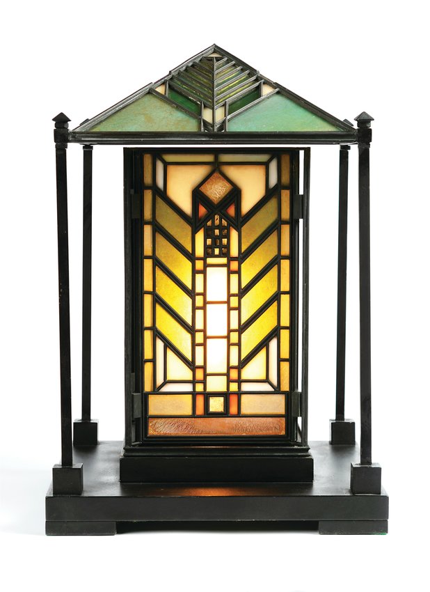 A lamp constructed from two pieces of Frank Lloyd Wright art glass will be displayed starting June 17 in the Kirkland Museum’s “Frank Lloyd Wright Inside the Walls” exhibit.