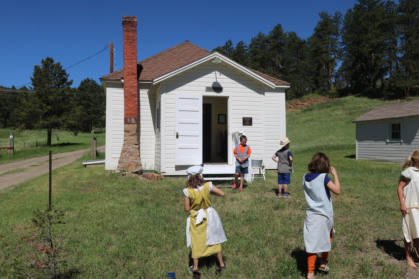 The one room schoolhouse sits off of South Turkey Creek.