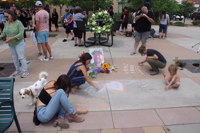Mourners leave messages for Johnny Hurley.