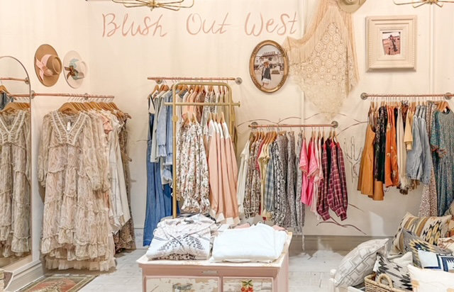 Blush Out West, one of over 60 vendors at The Emporium, offers women’s clothing and home goods with a Western vibe.