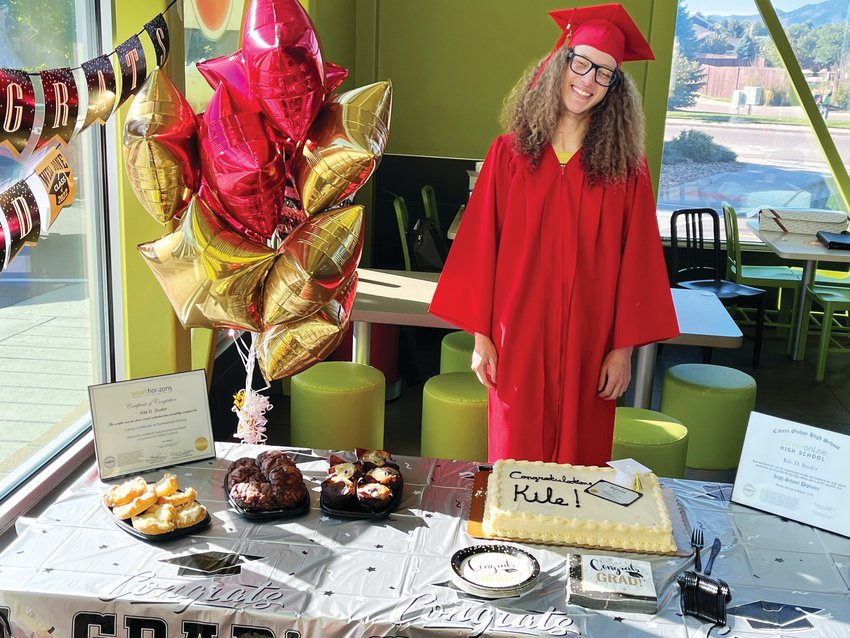 Kile Studer celebrated his graduation with family and coworkers at the McDonald’s where he works on Sept. 20.