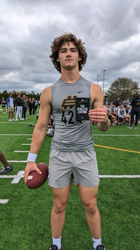 Blake Palladino is entering his senior season as the quarterback at Dakota Ridge High School. But he's already committed to the University of Northern Colorado, a Division I school in Greeley. Here Palladino poses after winning Top Athlete at the Elite 11 quarterback showcase in April.