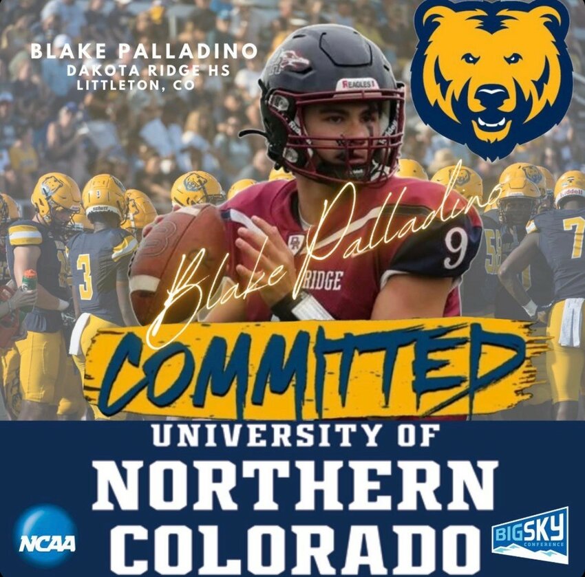 Blake Palladino, the quarterback at Dakota Ridge, visited several Division I schools before choosing the University of Northern Colorado. Among those in his consideration included Hawaii, Wyoming, Pittsburgh and Colorado.