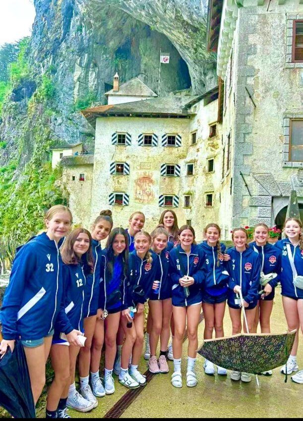 Members of the Macron Select team visit Sezana, Slovenia on the team’s trip overseas. The team would play an exhibition game against Slovenia’s 17U national team.