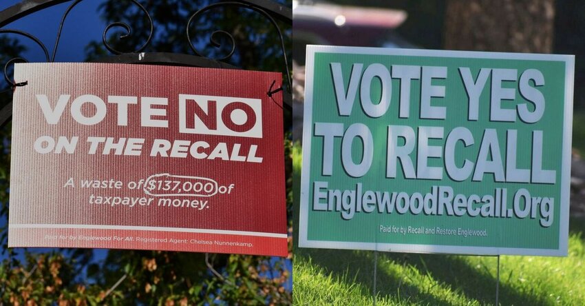 Signs are out in Englewood lawns as neighbors advocate for opposing sides in the Oct. 3 recall election for three members of city council.