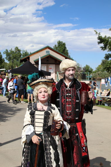 Mel and Bryan Kelley play the parts of Chloe and Vilhelm at Northglenn’s 2022 Pirate Fes