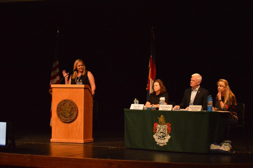 The Cherry Creek School District held its first candidate forum on Sept. 12 at Smoky Hill High School, bringing all five school board candidates together. Deputy Superintendent Jennifer Perry moderated the forum.