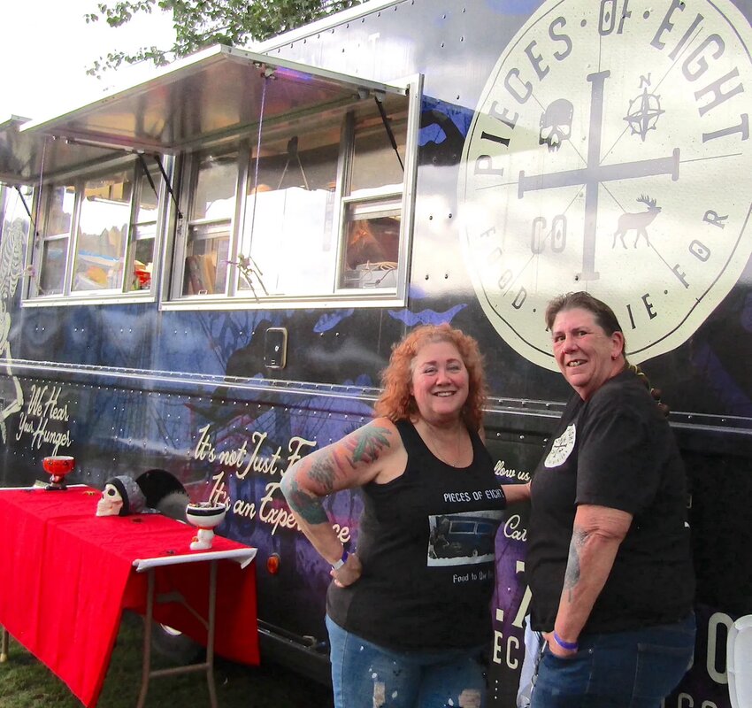 Kathy and Peggy Nohava, co-owners and chefs at Pieces of Eight food truck, are new to the Evergreen foot scene.